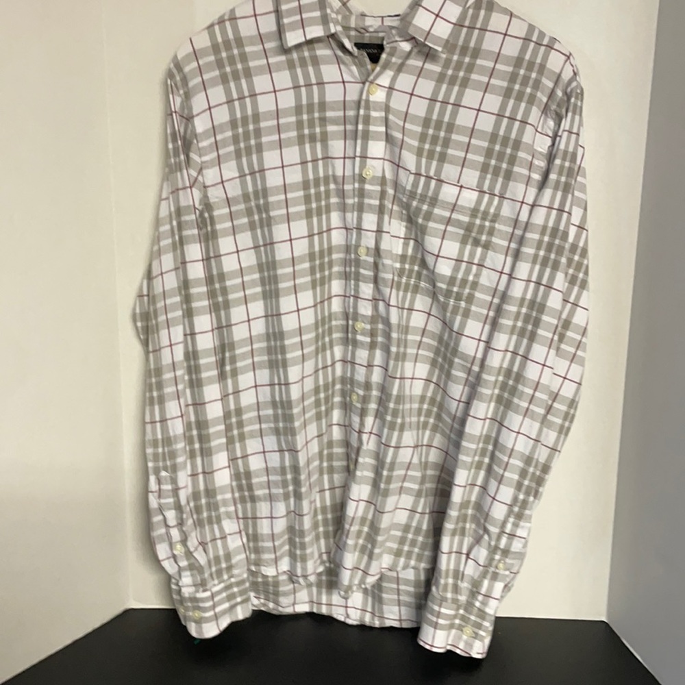 Men’s Banana Republic Large Button Down Flannel Shirt Untucked Fit